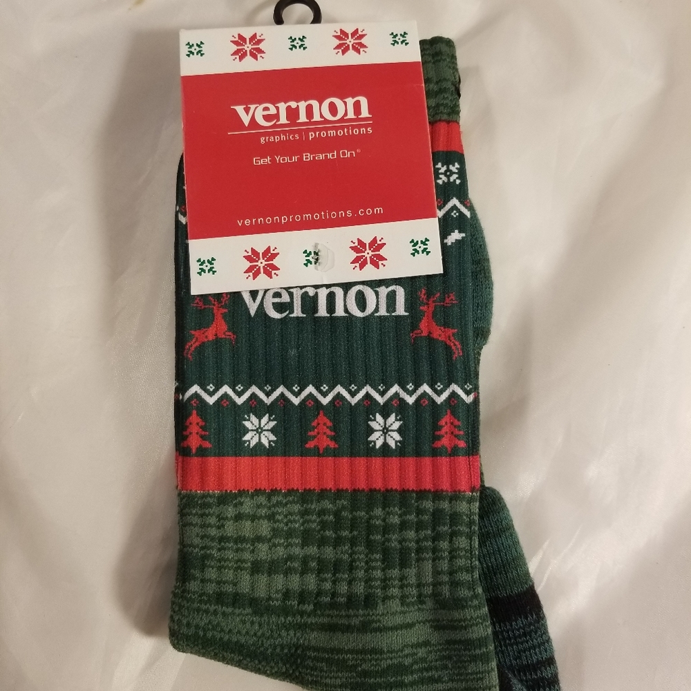 Socks Winter Holiday Christmas Footwear Fun Green